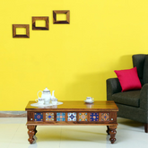 Moroccan Mosaic Lewiston Wooden Coffee Table Walnut